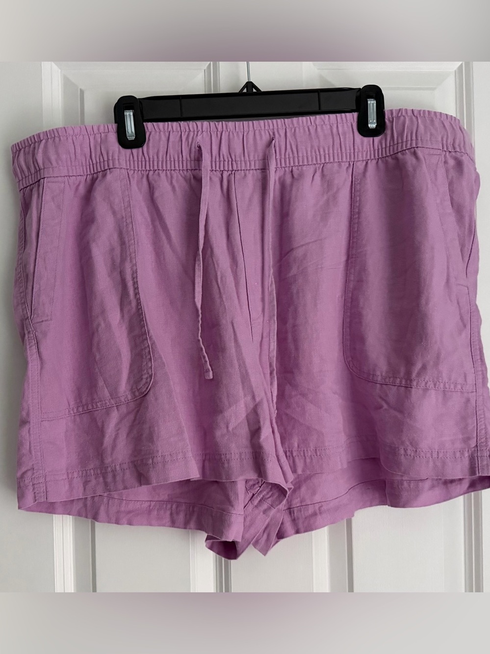 GAP Lavender Drawstring Women's Shorts Relaxed Fit Linen Blend 3” Inseam Sz XXL